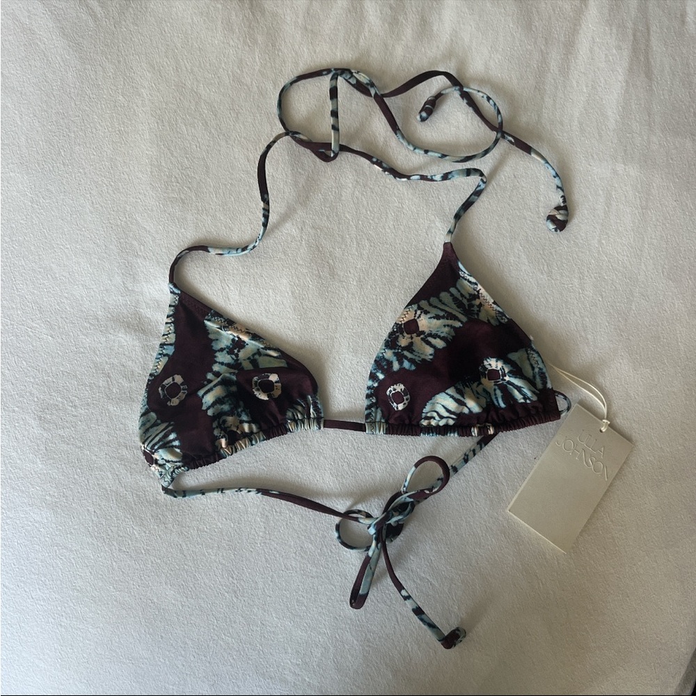 Ulla Johnson Dark Floral Bikini Top